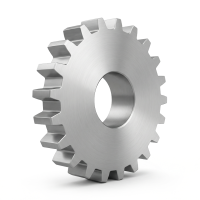 Minimalist mechanical gear cogwheel with clean industrial design and precise teeth shown in a three 9kpi8ylr6o2t3gdn4lhk 1 1